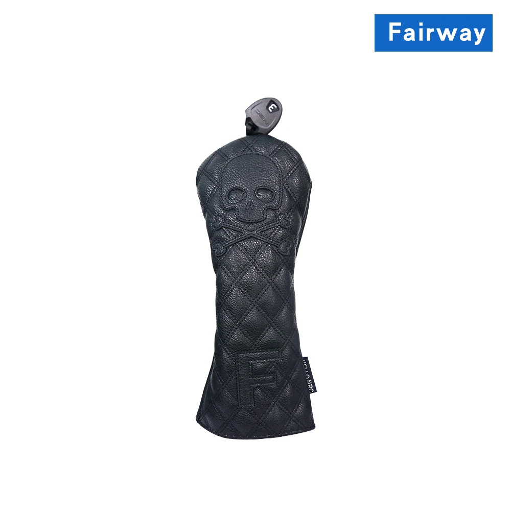 Golf Headcover Set - Skull Design, PU Leather, Waterproof, Soft & Durable