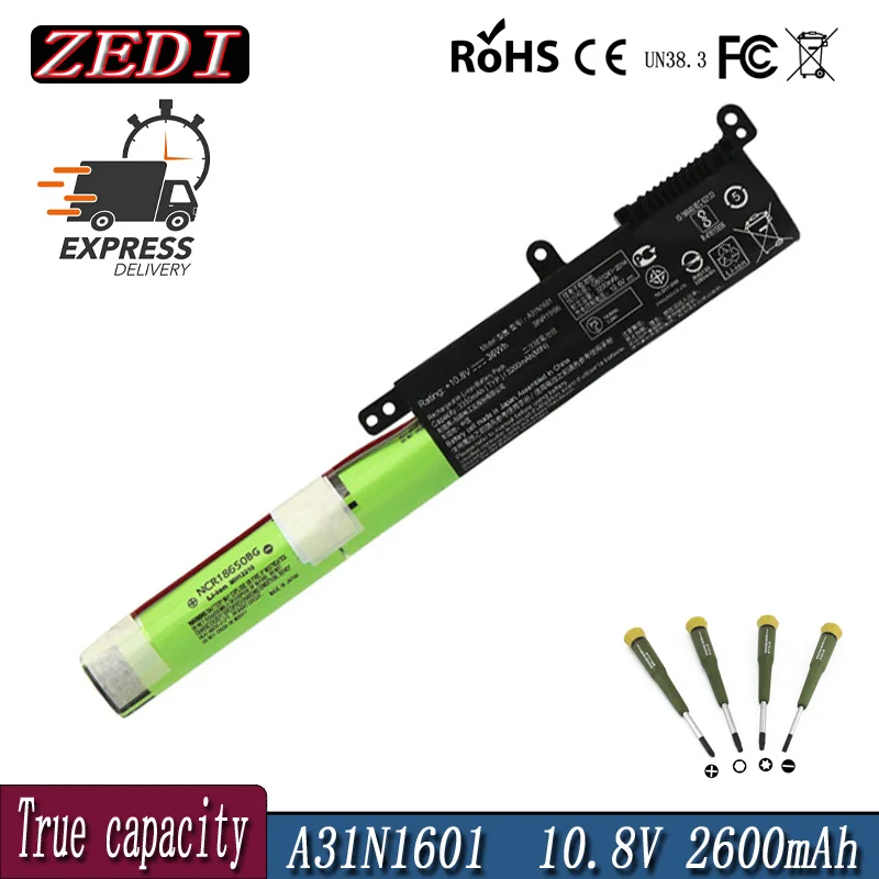Оригинальный аккумулятор ZEDI A31N1601 для ASUS F541UA R541UA R541UJ R541UV X541SA X541SC X541U X541S X541U X541UA X541UV A31LP4Q