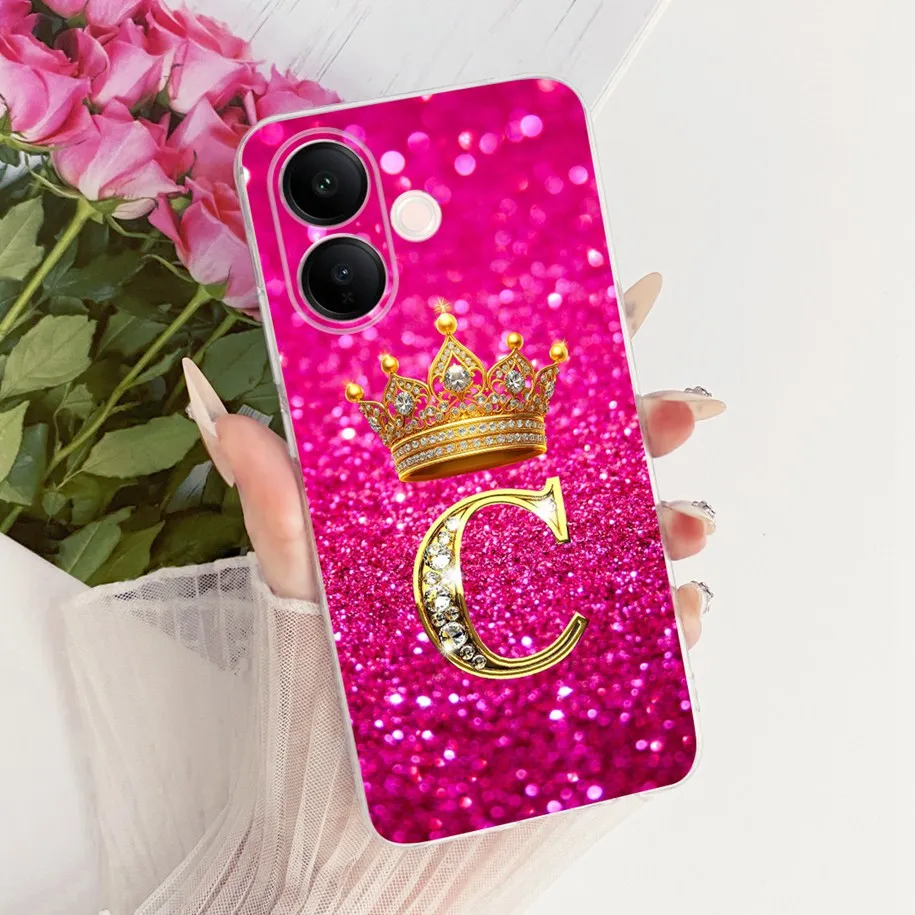 Cute Letters Crown Soft Slim Silicone Back Cover Case - Enhanced Protection with Stylish Design