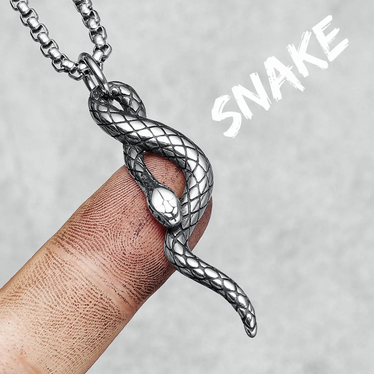 Coiled Snake Pendants Men Women Simple Necklaces 316L Stainless Steel Chains Punk Rock Punk For Friend Male Jewelry Best Gift