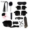 Sexy Leather BDSM Kits Plush Sex Bondage Set Handcuffs Sex Games Whip Gag Nipple Clamps Sex Toys For Couples Exotic Accessories 1