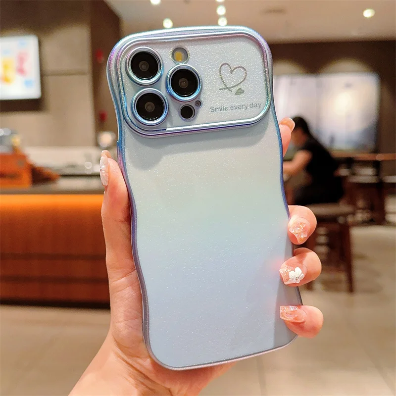 Coque de protection pour appareil photo en forme de cœur avec liquide pailleté de luxe pour iPhone 11 12 13 14 15 16 Plus Pro Max_voghion.com