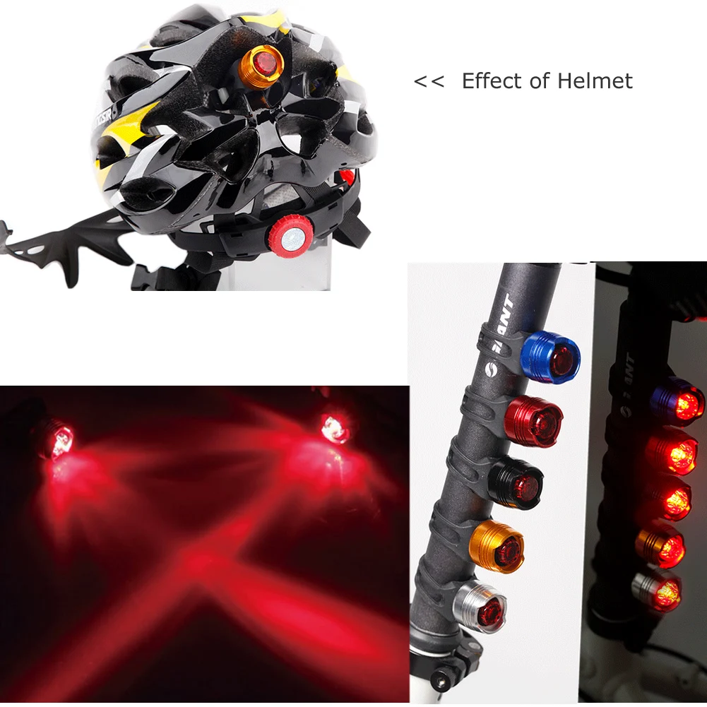 

1pc Bike Cycling Front Rear Tail Helmet Light Safety Warning Lamp Drop Shipping