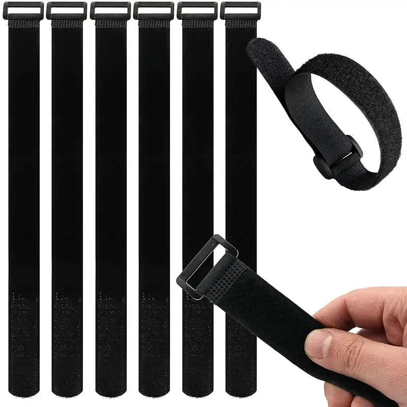 10 pz 30 cm lungo fascette in nylon cinturino con fibbia inversa riutilizzabile nastro autoadesivo di fissaggio gancio anello cinghia fissa appiccicosa  18
