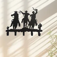 Metal Cowboy Wall Mounted Hook 1pc Decorative Rack with Hooks Easy to Install for Hanging Storage Solutions 1