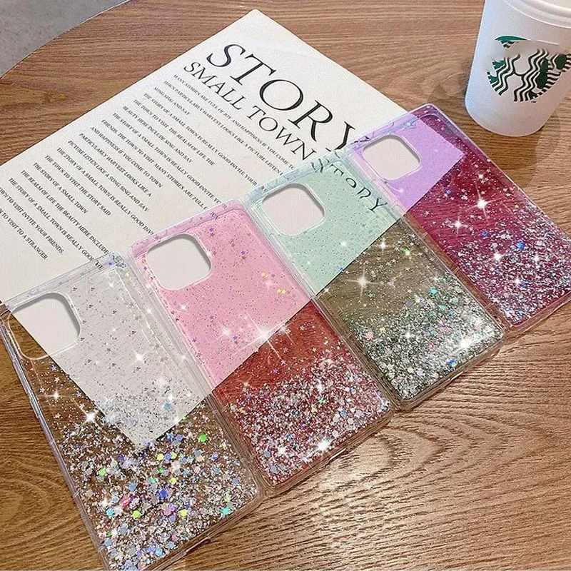 Luxury Fashion Glitter Case For Samsung Galaxy A15 A05S A05 A35 A55 M34 M14 M53 M33 S23 S24 Plus Ultra Soft Crystal Bling Cover 5