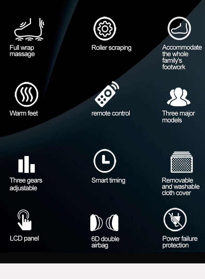 Massaggio elettrico per i piedi, Shiatsu, impastamento profondo, compressione dell'aria per la cura della salute, terapia di riscaldamento a infrarossi, antistress_voghion.com