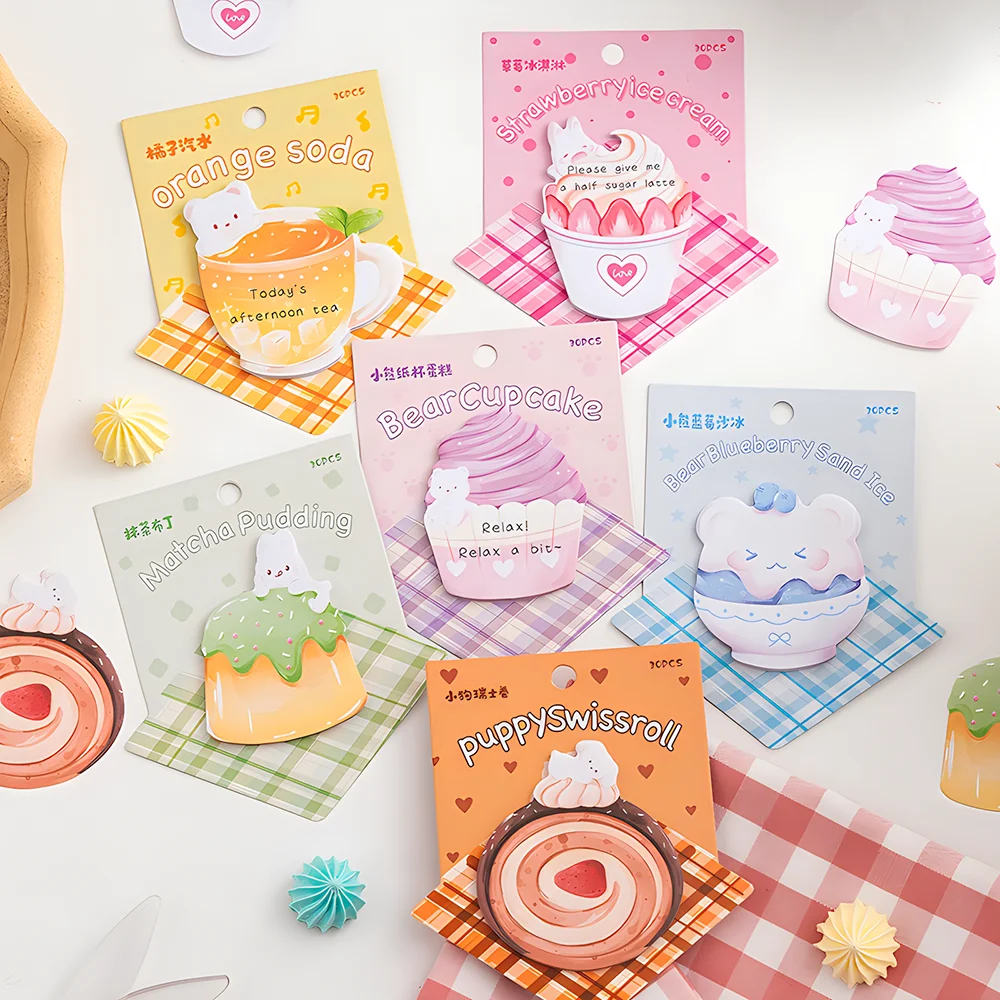 Random Korean Cute Sticky Notes Kawaii Notepad Memo Pad Cat Post Aesthetic Stationery To Do List Paper Index Book Sticker Check 4