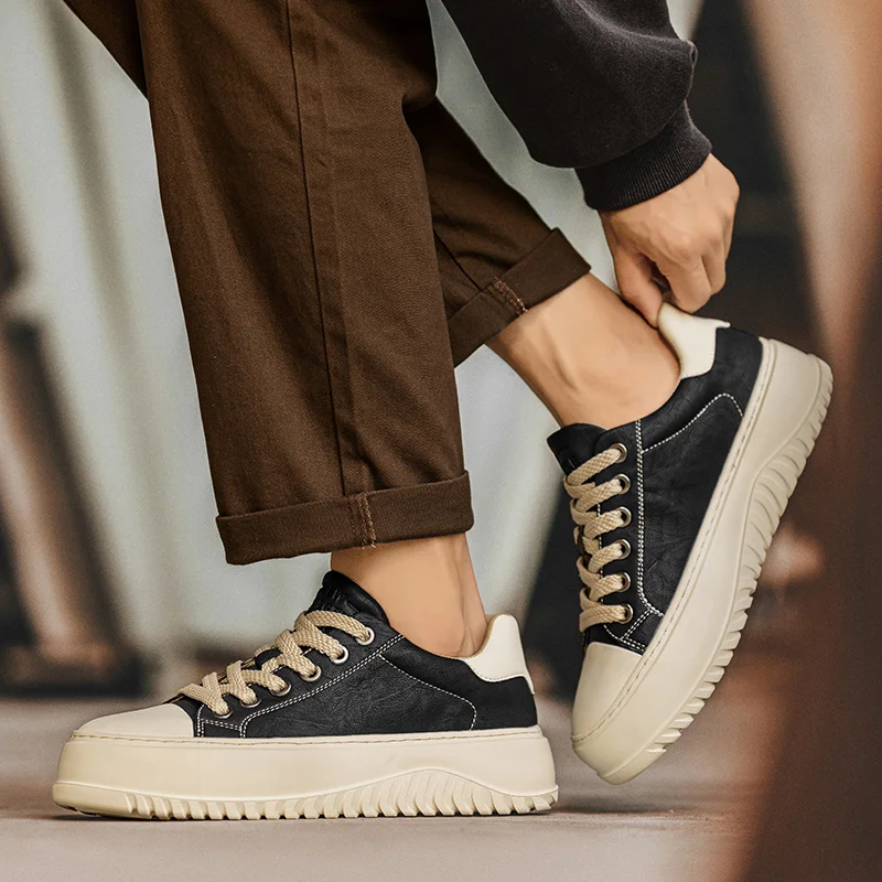 New autumn and winter men's board shoes Trendy high-quality Style Outdoor leisure party Daily youth walking thick soled shoes 3