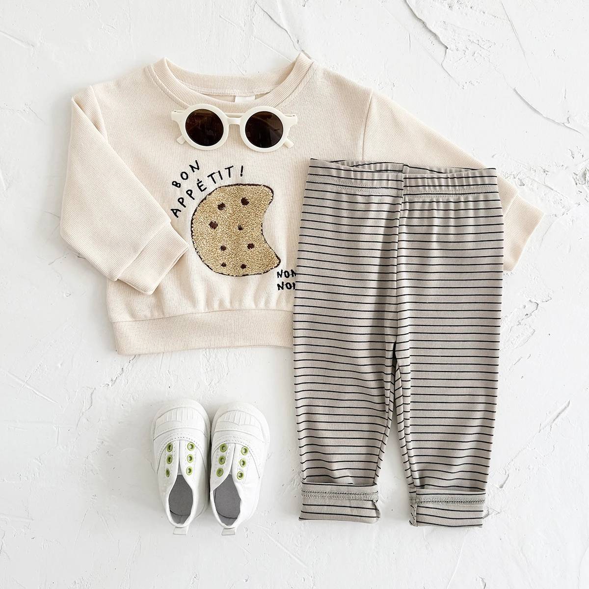 New Baby Suits Cartoon Clothing Boy Infant Sets Long-Sleeve Bread/Biscuits Sweatshirts Top Pants Autumn Winter Toddler Outfits 6