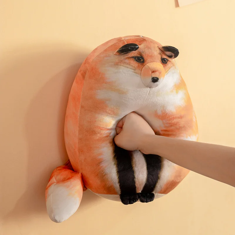 Simulation 3D Print Fox Cat Plush Throw Pillow Toy Cartoon Stuffed Animals  Raccoon Plushies Doll Cushion Anime Soft Kids Toys