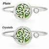 Heart Tree 25mm Crystals Locket Diffuser Bangle Stainless Steel Aromatherapy Bracelet Perfume Locket Bracelet Free 10 Pads 2