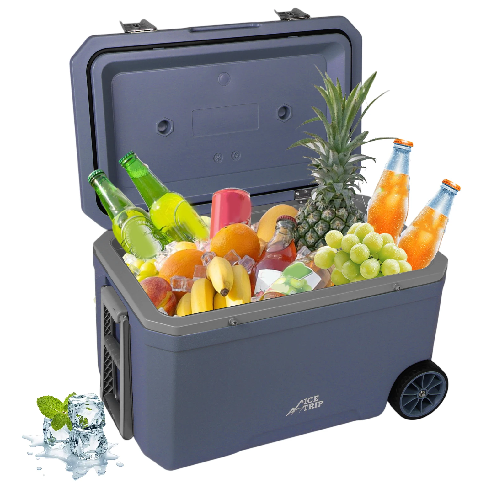 Dark Blue Hard Shell Wheeled Cooler for Beach Camping