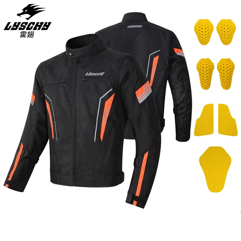 LYSCHY 오토바이 사이클링 탈착식 따뜻한 안감 남성용 방수 낙하 방지 레이싱 안전 재킷, CE2/EVA 보호 가드, 겨울