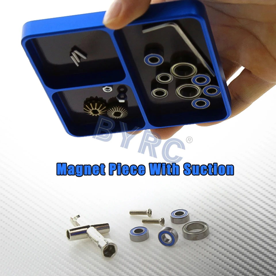 Magnetic Screw Tray For RC Repair – Portable Aluminium Alloy Tool Tray With Strong Magnet