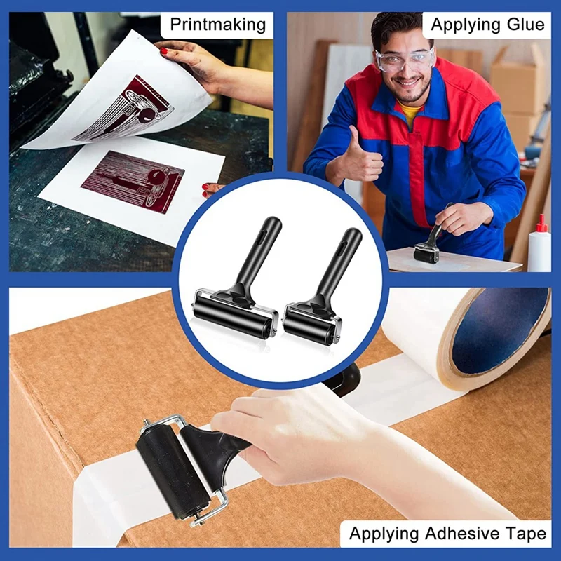 A82I-Rubber Roller For Crafting For Printmaking Gluing Inking Blocks Carved Surfaces Stamping Paintings