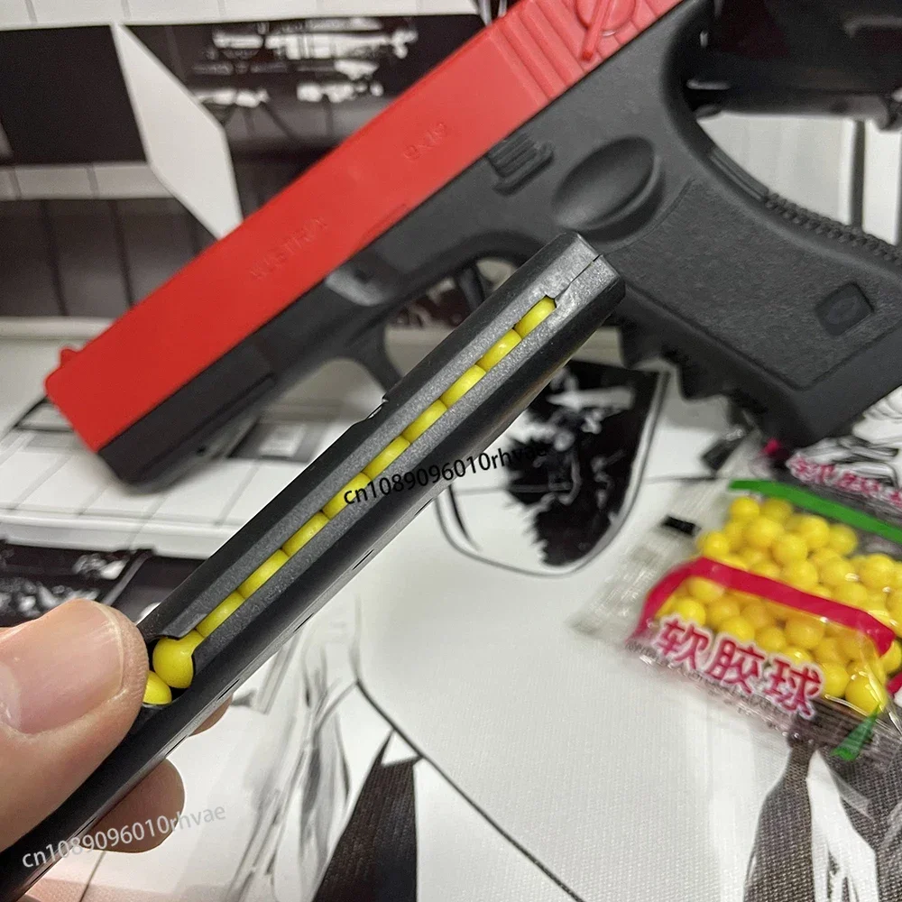 Soft bullet toy gun soft bullet airsoft pistol manual G17 toy gun lower magazine with laser outdoor sports CS game weapon for children adults gift