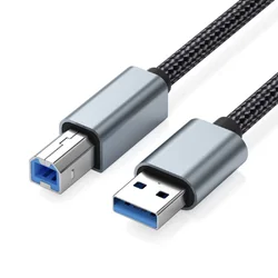 Nylon Braided Type - C to USB B 2.0 High - Speed Printer Cable - 3m (USB)