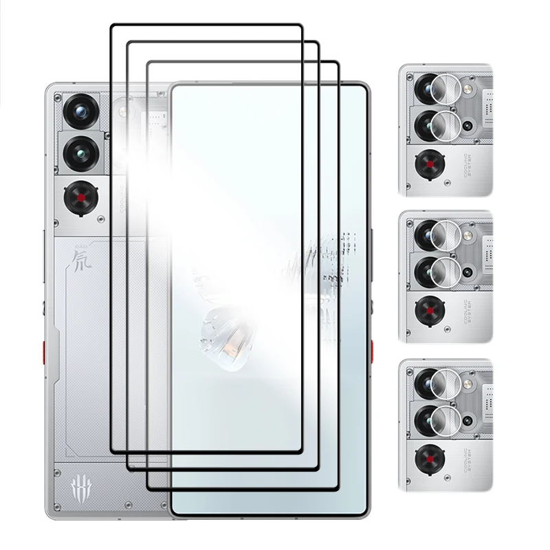 Premium 6-in-1 Tempered Glass Screen Protector, 6.85-inch Full Cover Glue, HD Clarity