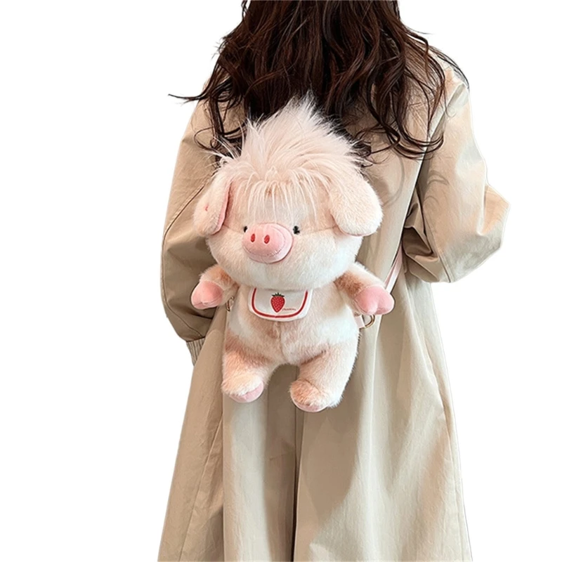 Soft Pig Shaped Animal Bag Pig Backpacks Gift for Women Girl