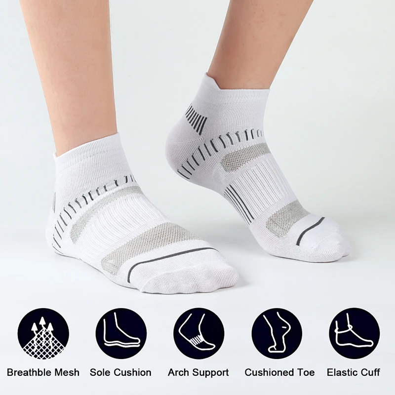 3 Pairs Sports Socks Breathable Athletic Cushioned Support Ankle Socks High Quality Fitness Sport Basketball Running Socks