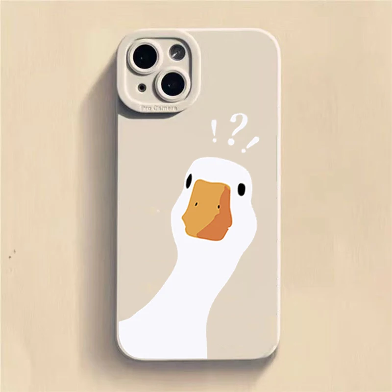 Cartoon Doubt Duck Soft Shockproof Phone Case Bumper Back Cover
