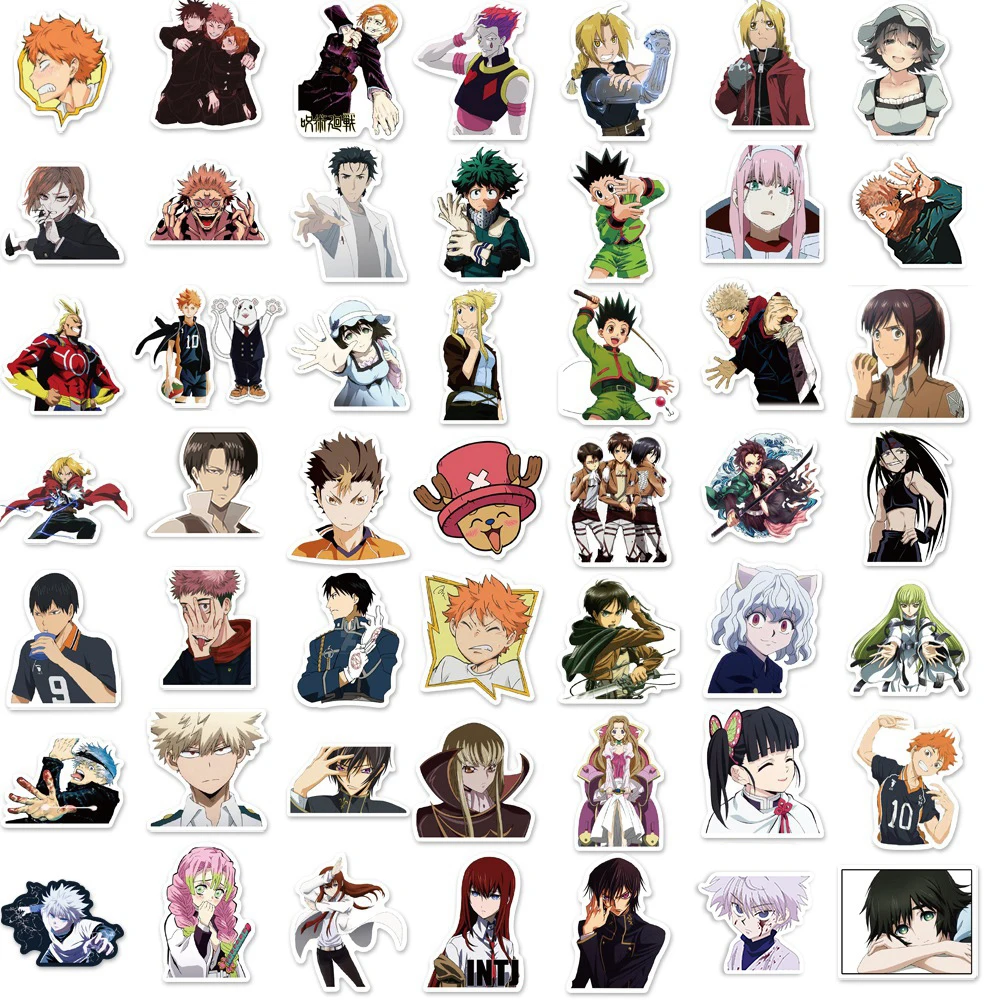 10/30/50/100PCS Mix Cartoon Anime Stickers Naruto Jujutsu Kaisen Attack On Titan Decals DIY Laptop Phone Car Sticker for Kid Toy 5