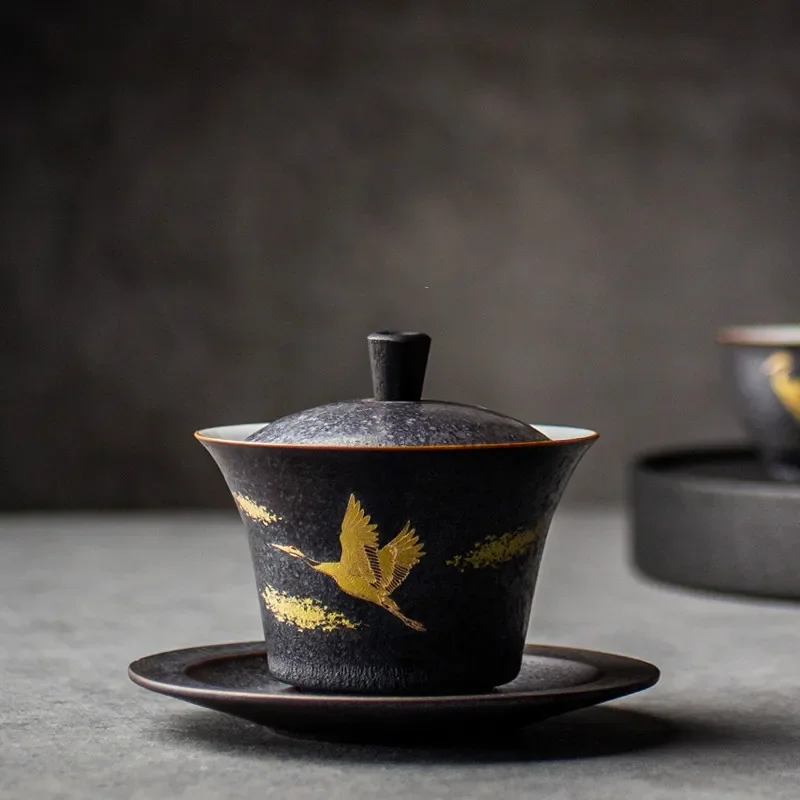 ceramic gaiwan tea cup handmade tureen chinese kung fu tea set drinkware MJ82211