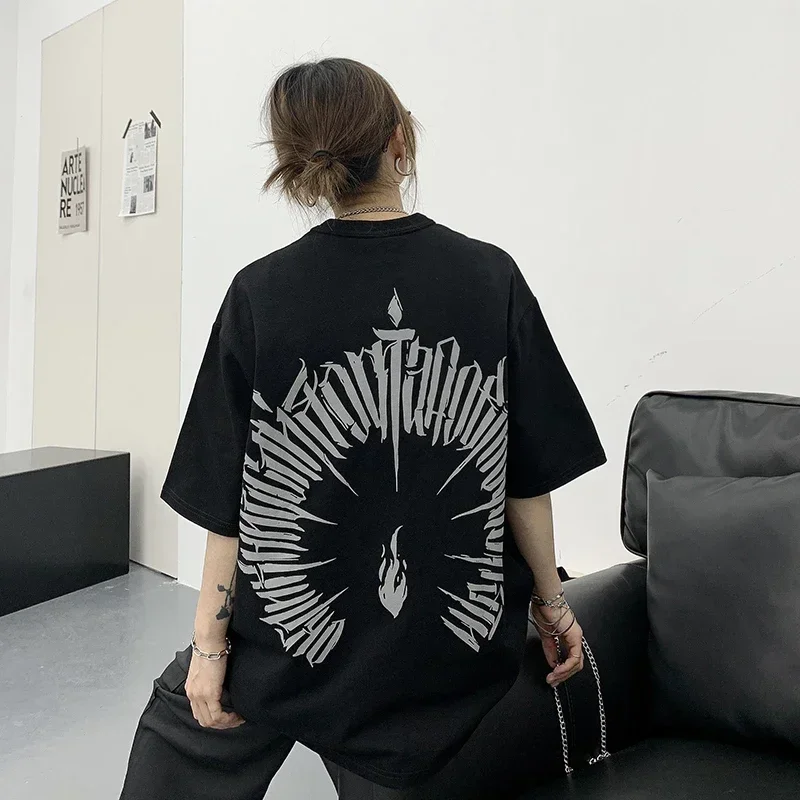 DAYIFUN 2025 T Shirt Women Newest Letter Print O Neck Cotton