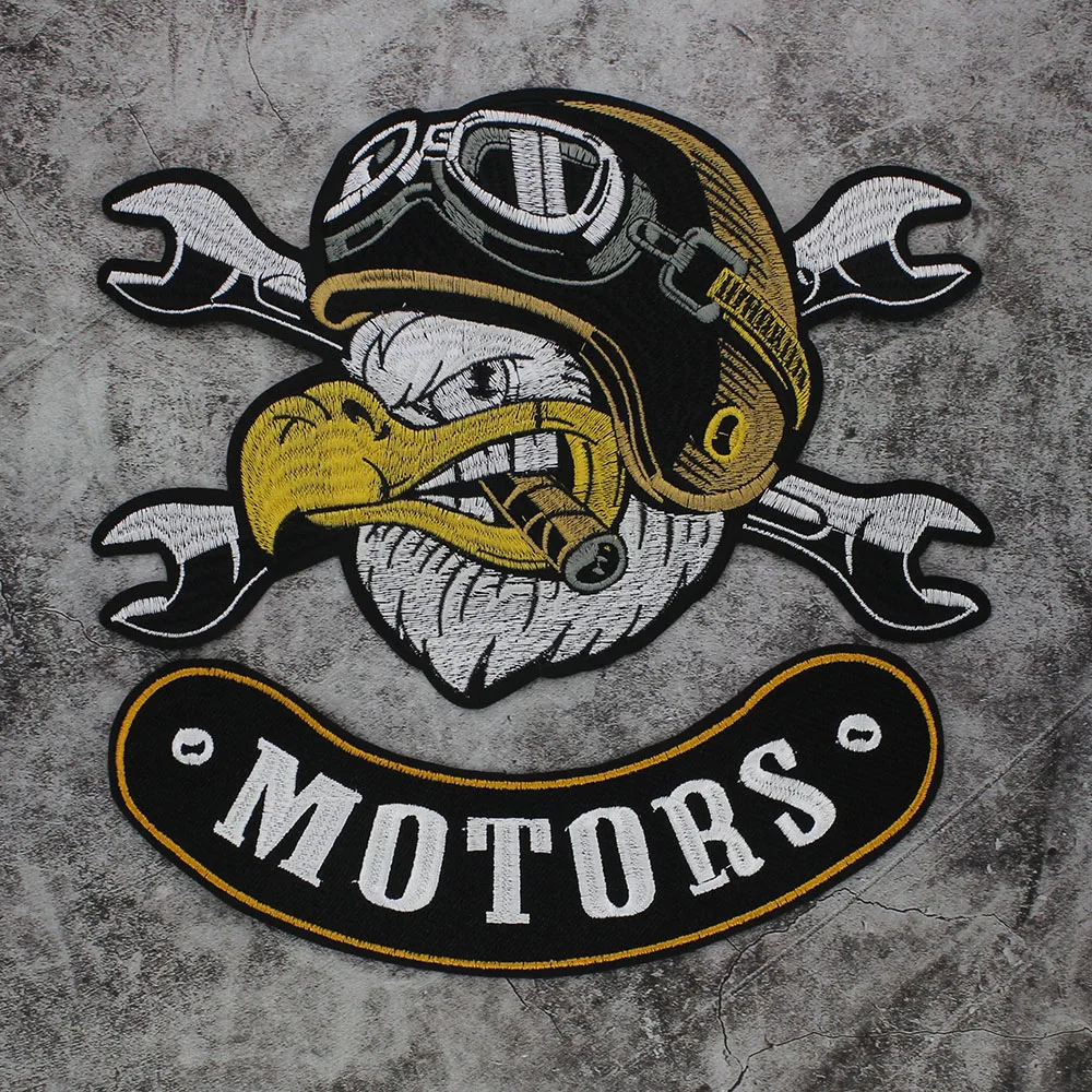 Eagle biker iron-on embroidered patch design NO.1