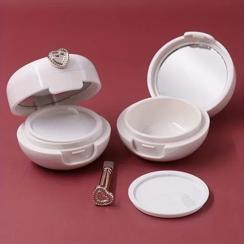 1pc Lip Balm Container with Mirror and Applicator - Portable Cream Packaging Case - Essential Beauty Product for On-the-Go