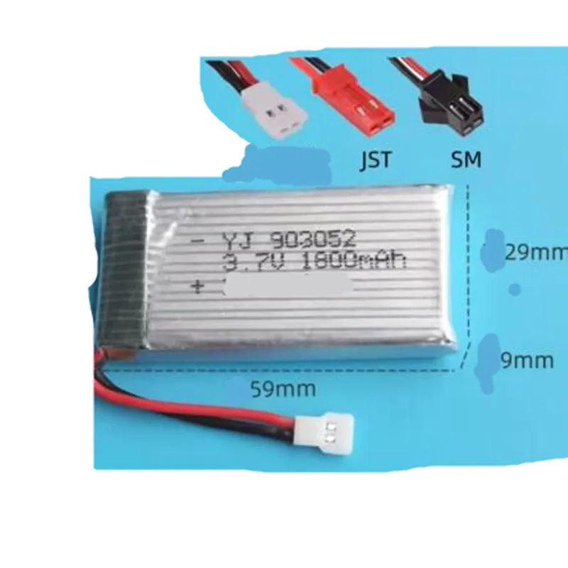 903052 3.7V 1800MAh 20C Polymer Lithium Ion Li-po Li-ion Rechargeable Battery For Drone Aircraft