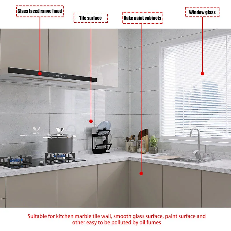 Adhesive Wall Wallpaper Electrostatic Adsorption Waterproof For Kitchen
