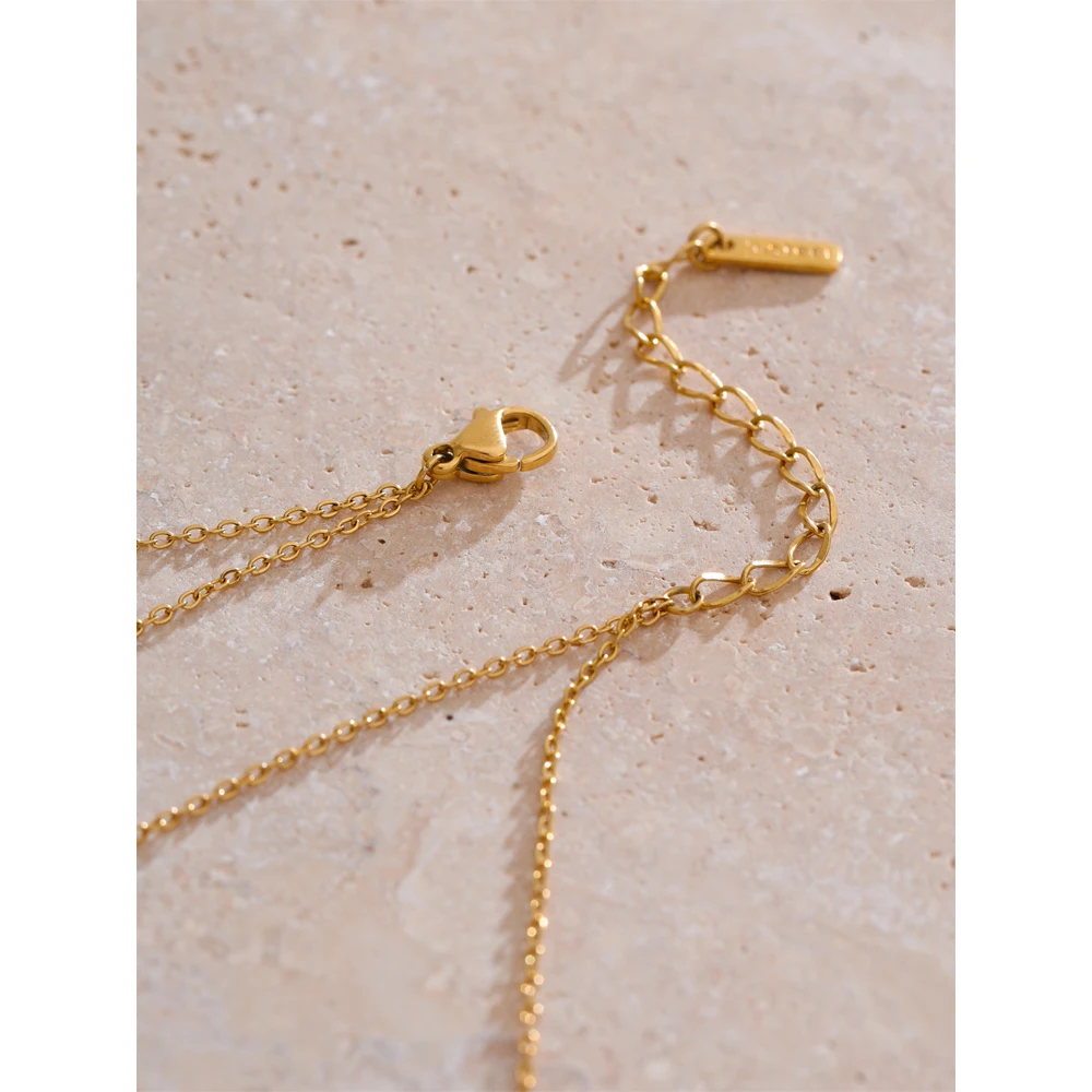 Yhpup Necklace Double-Layer Chain Drop Tassel for Women