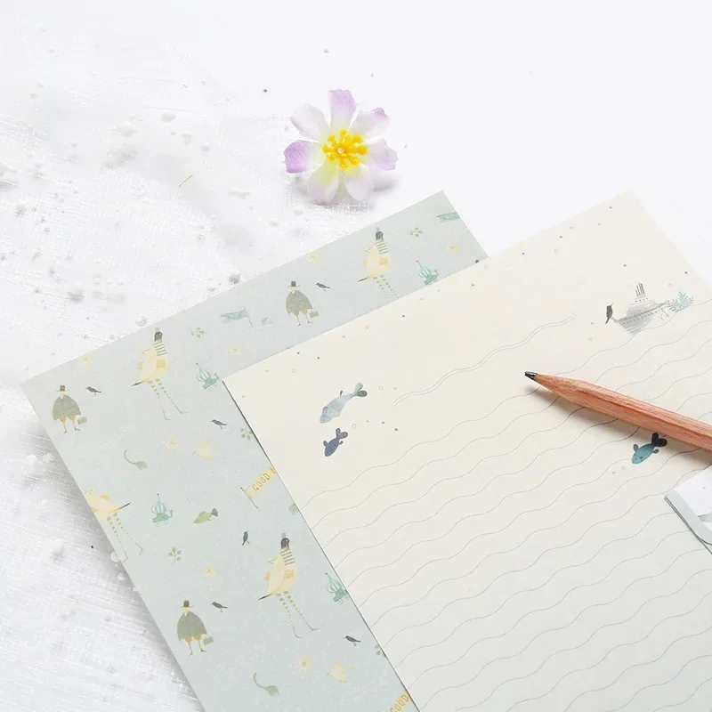Kawaii Flowers Envelopes With Letter Pads Wedding Party Invitation Postcards kraft paper envelopes mailing envelopes mini envelopes window envelopes gift card envelopes