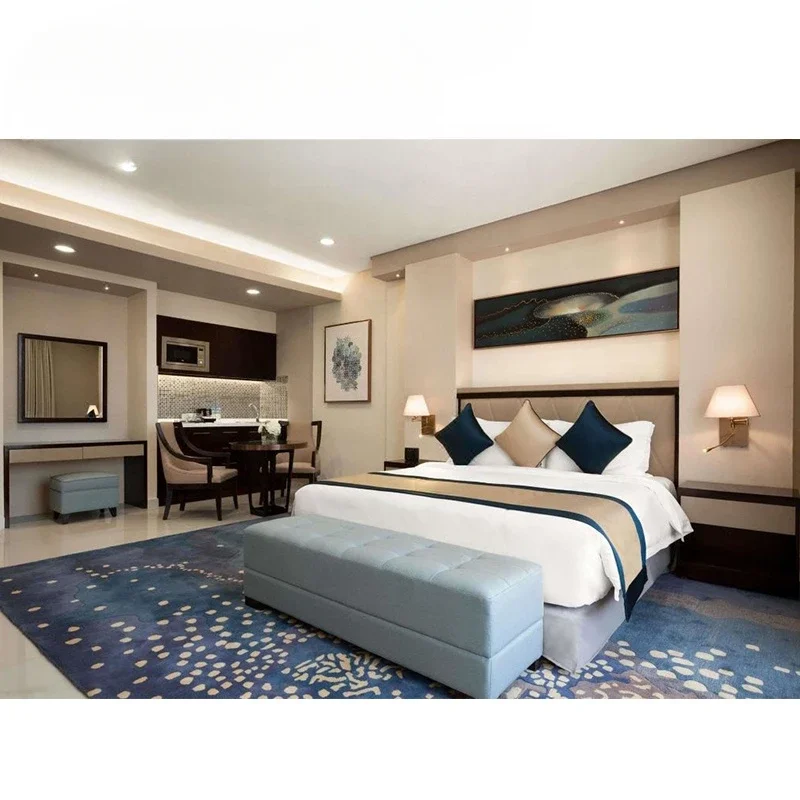 Luxury Made 5 Star Modern Hotel Room Wooden Suite Furniture Bedroom Set