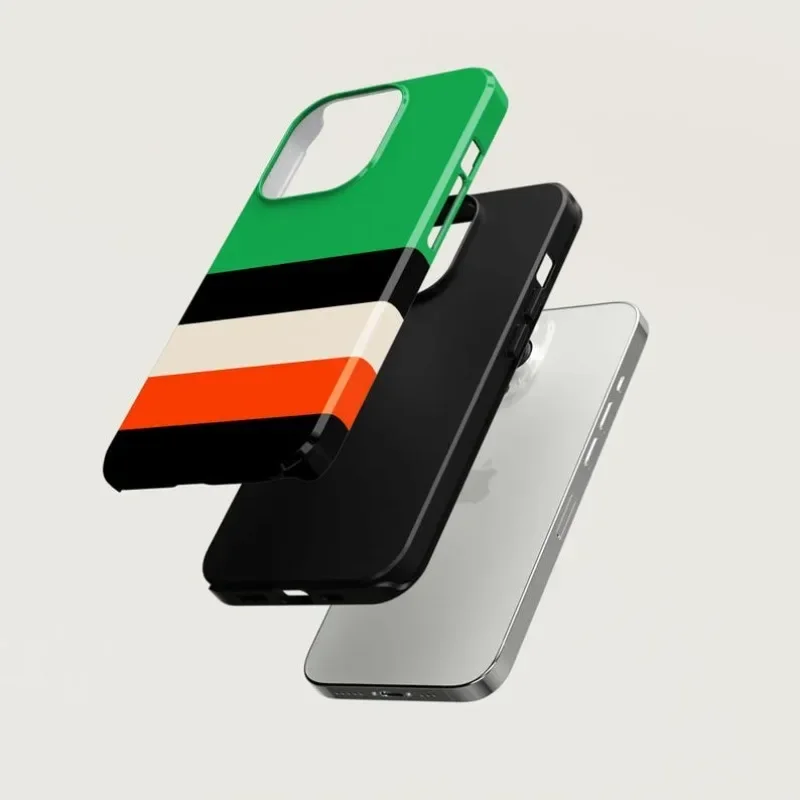 Luxury Double-Layer Striped Green Phone Case Back Cover