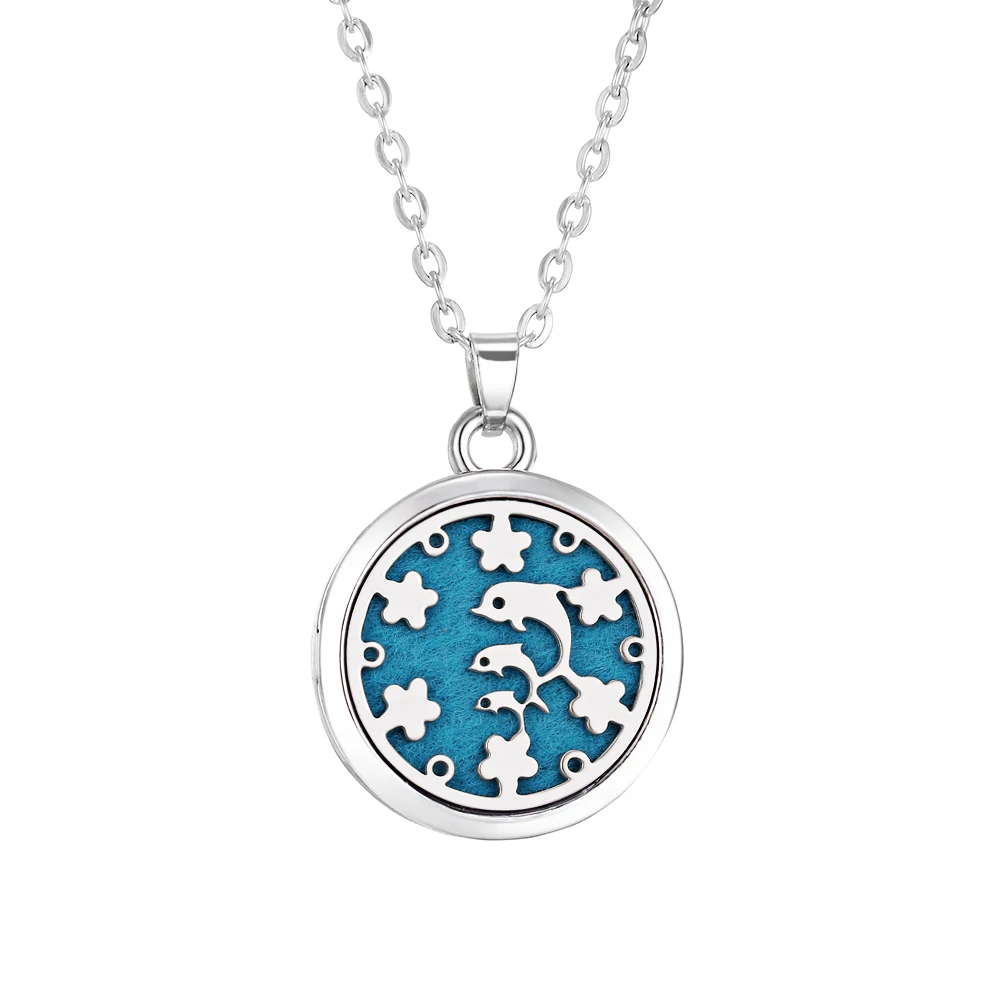 Tree of Life Aromatherapy Necklace - Essential Oil Diffuser Locket in Stainless Steel