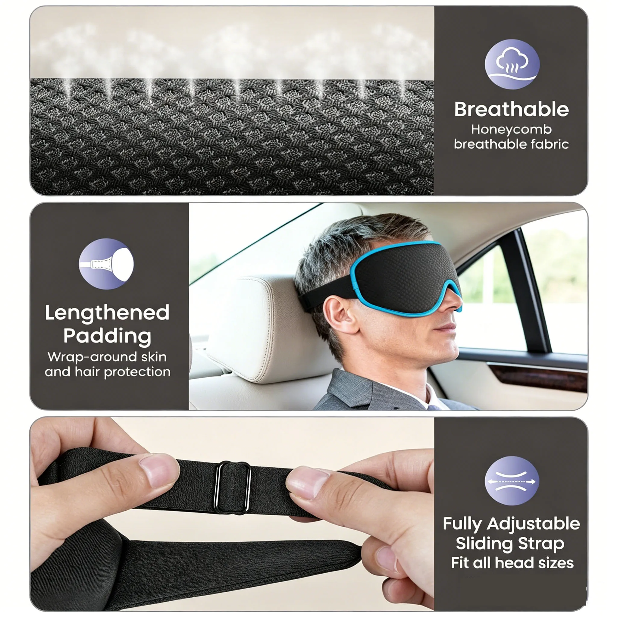 Luxurious 3D Weighted Blackout Sleep Mask for Ultimate Comfort