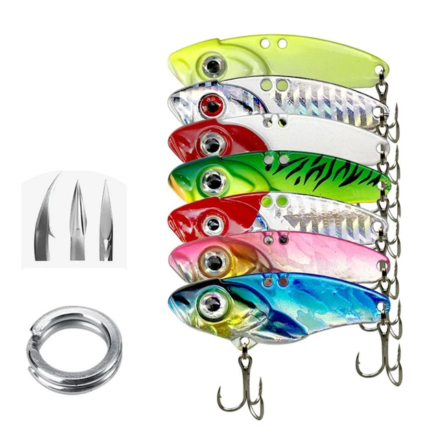 Fishing Lure 10/20g 3D Eyes Metal Vib Blade Lure Sinking Vibration