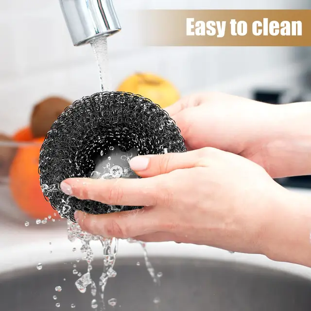 Brosse à Pot en acier inoxydable avec poignée, boule métallique robuste pour la vaisselle, épurateur en métal pour outil de nettoyage de cuisine domestique 1 à 10 pièces 4