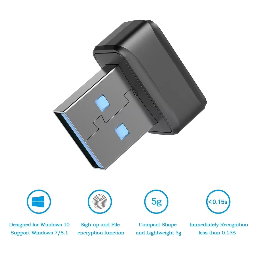 USB Fingerprint Key Reader For Windows 7/8/10/11 Hello FIDO U2F PortableAnti-Spoofing Biometric Mini Security Key Dongle for PC 3