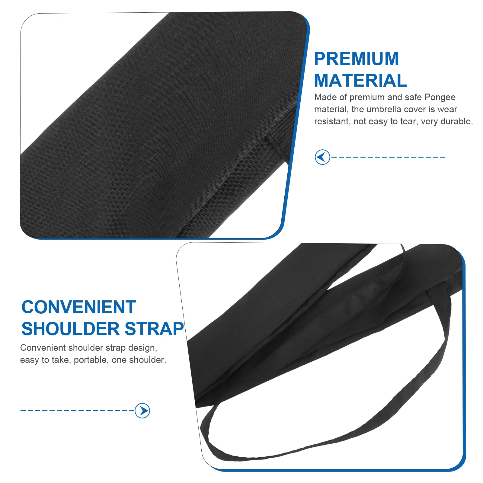 2 Pcs Collapsible Umbrella Cover Carry Bag Waterproof Long Pouch Portable Folding Impact Cloth umbrella cover bag
