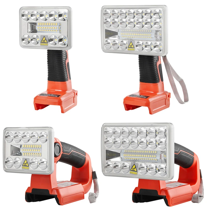 Lanterna Led sem Fio com Porta Usb Luz de Trabalho para Black And Decker Lanterna Portátil ao ar Livre Novo Bateria de Lítio 14420v 18v - Image 5