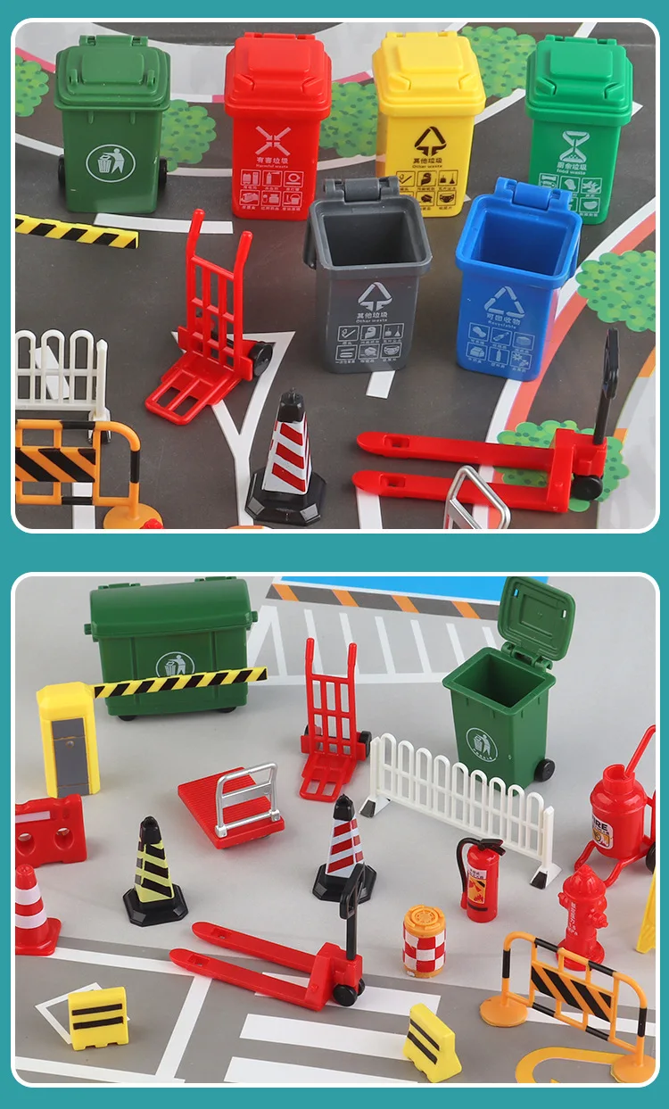 Miniatur Simulation Verkehrshindeln Modell Requisiten Straße Infrastruktur Parkplatz Sandtisch Szene Layout Materialien Diorama Kits – Detail 8