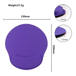 Ergonomic Wrist Rest Gaming Mouse Pad - Soft, Cute, Solid Color Deskmat (PURPLE)