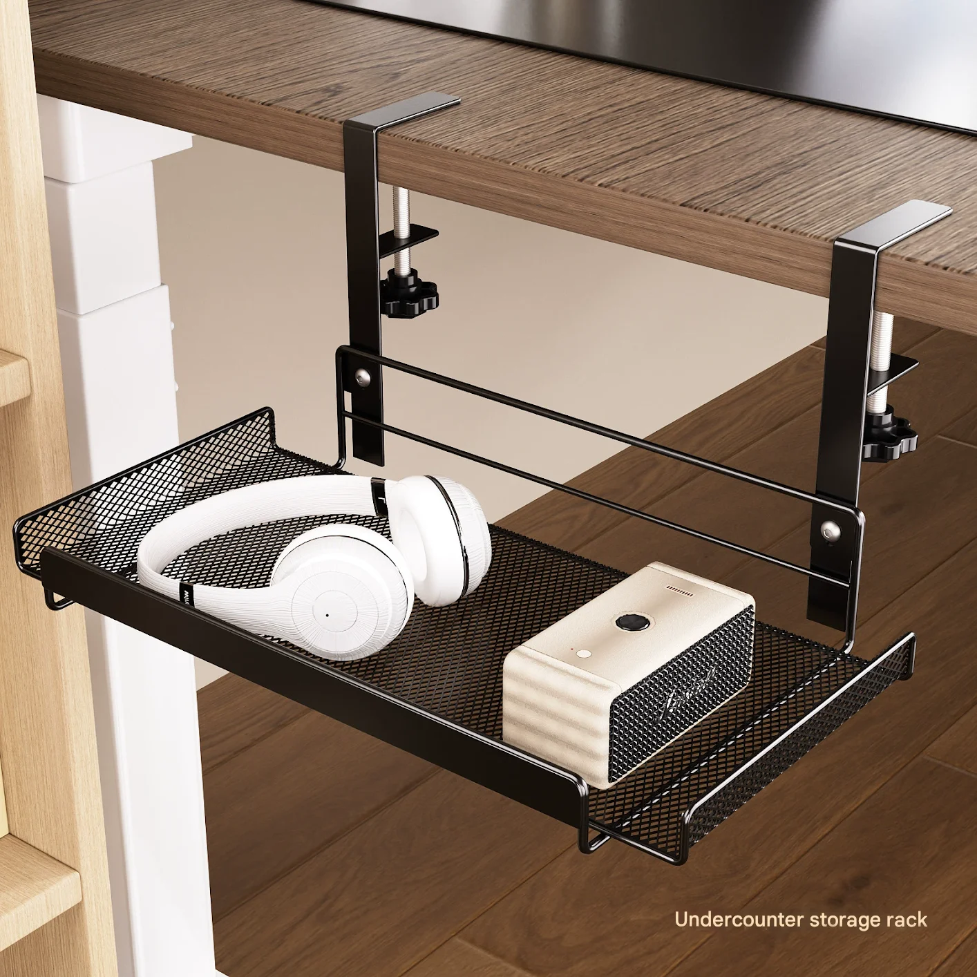 Under The Desk Line Storage Shelf Office Storage Shelf Hidden Supplies Metal Material Is Not Deformed