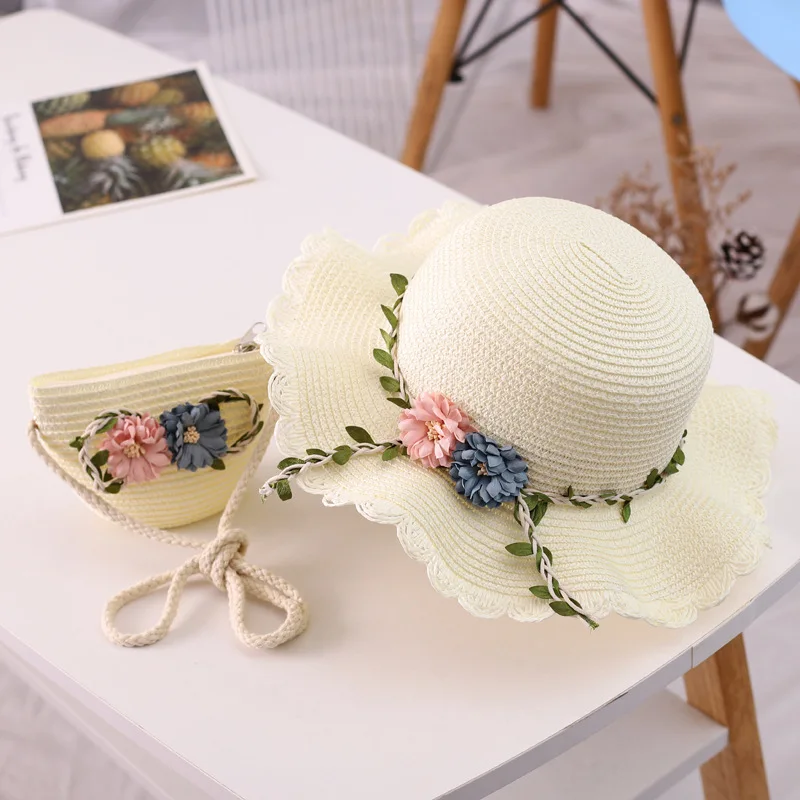 Womens Big Bowknot Straw Hat Sun Hat Wide Brim UV Protection Beach Sun Cap Straw Hats For Women For Travel Beach