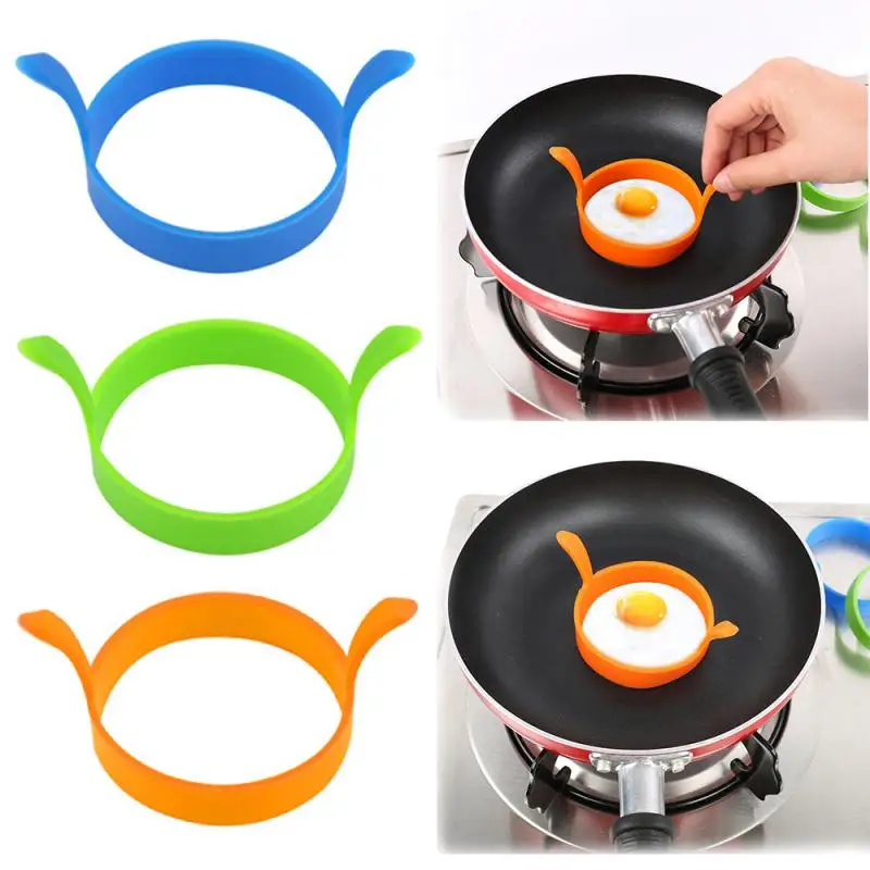 Breakfast Omelette Ring Fried Egg Mold 3Pcs Food Grade Silicone Egg Ring Pancake Cooking DIY Tool Frying Moulds Kitchen Tool egg mold egg ring