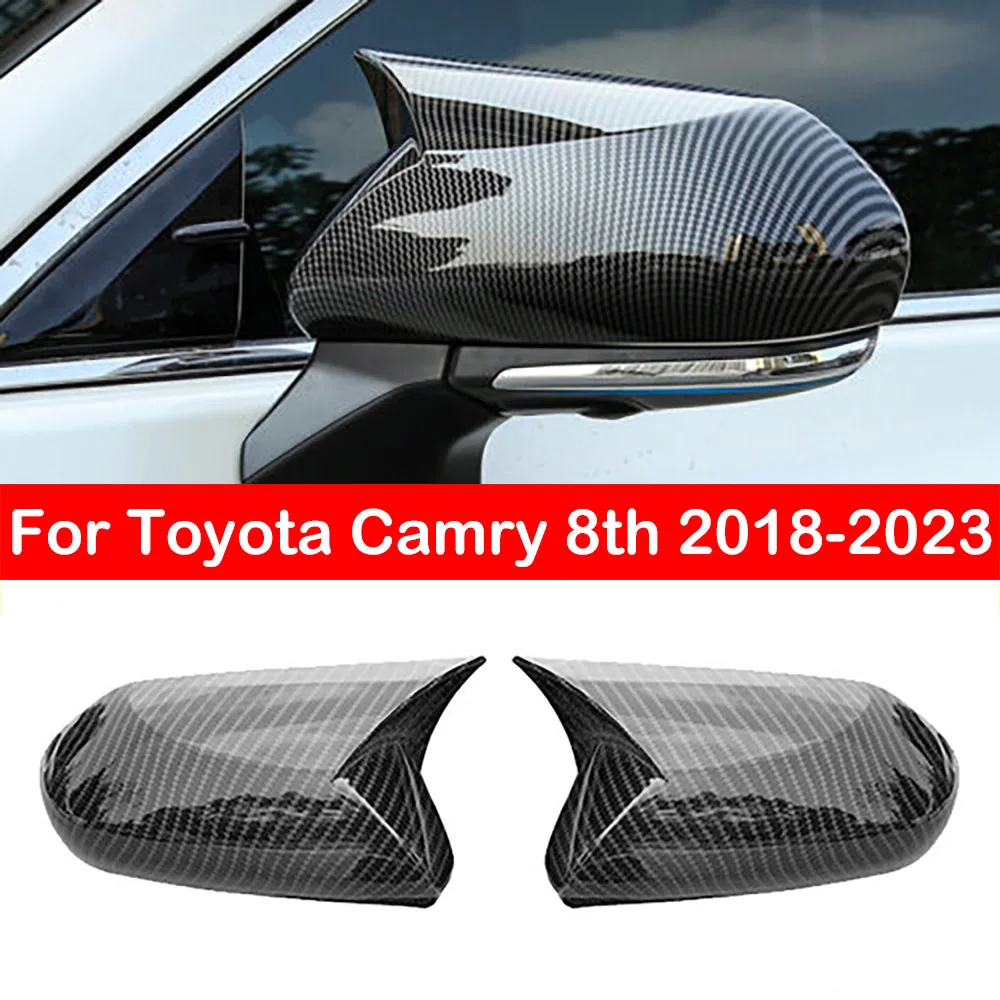 

For Toyota Camry 8th 2018 2019 2020 2021 2022 2023 Replace Rearview Side Mirror Cover Wing Cap Exterior Case Trim Carbon Fiber